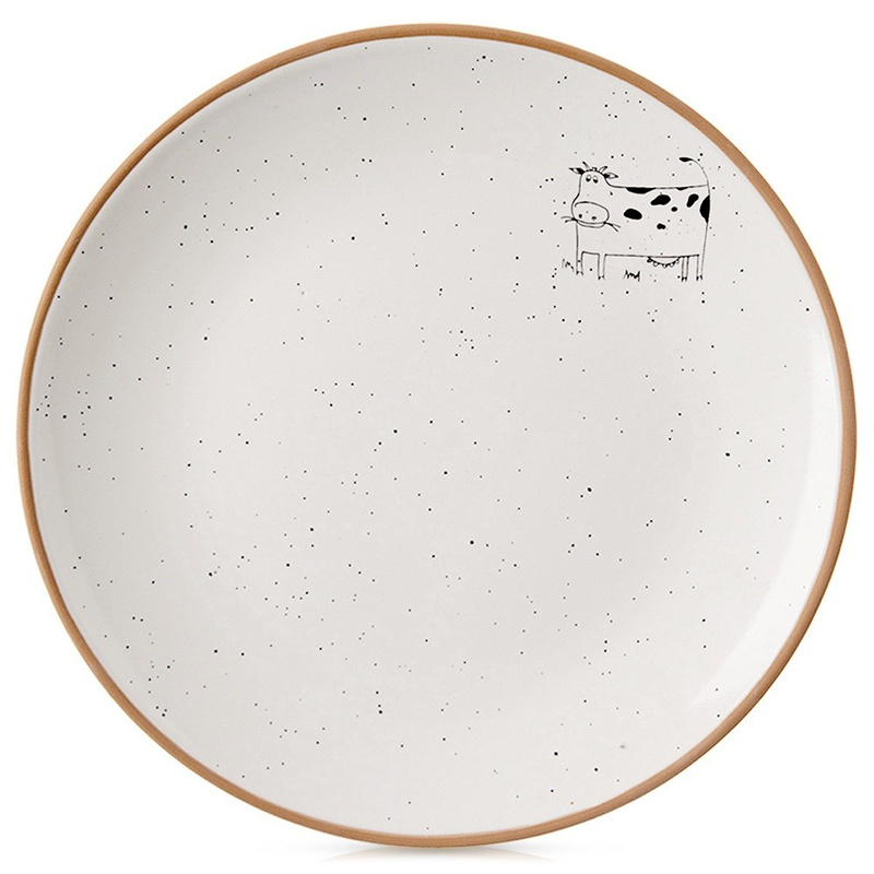 Talerz deserowy ceramiczny beżowy 20 cm