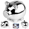 Piggy Bank Ceramic Silver Mirror 11.5 x 9 cm