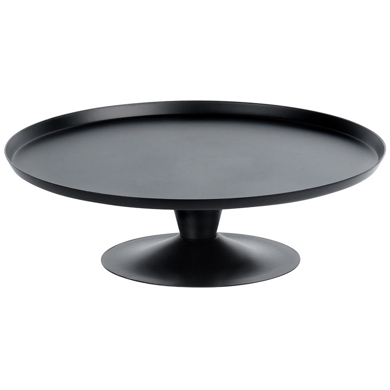 Cake Stand Steel Black on Leg 24 cm