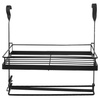 Towel Holder with Shelf on Railing Metal Black RADKA