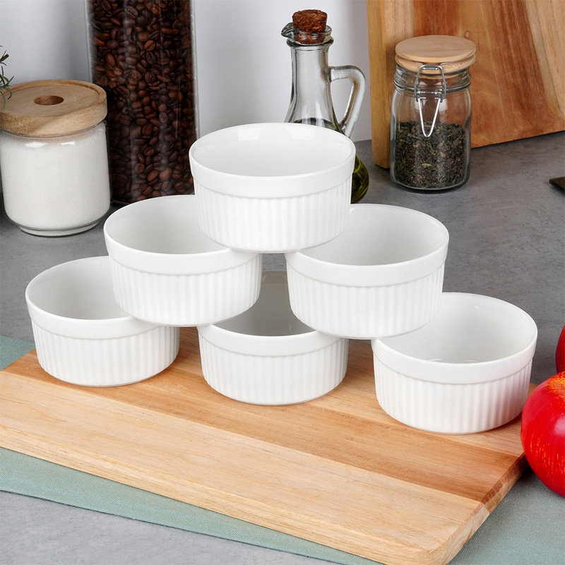 Ramekins Ceramic White 260 ml 6 pcs