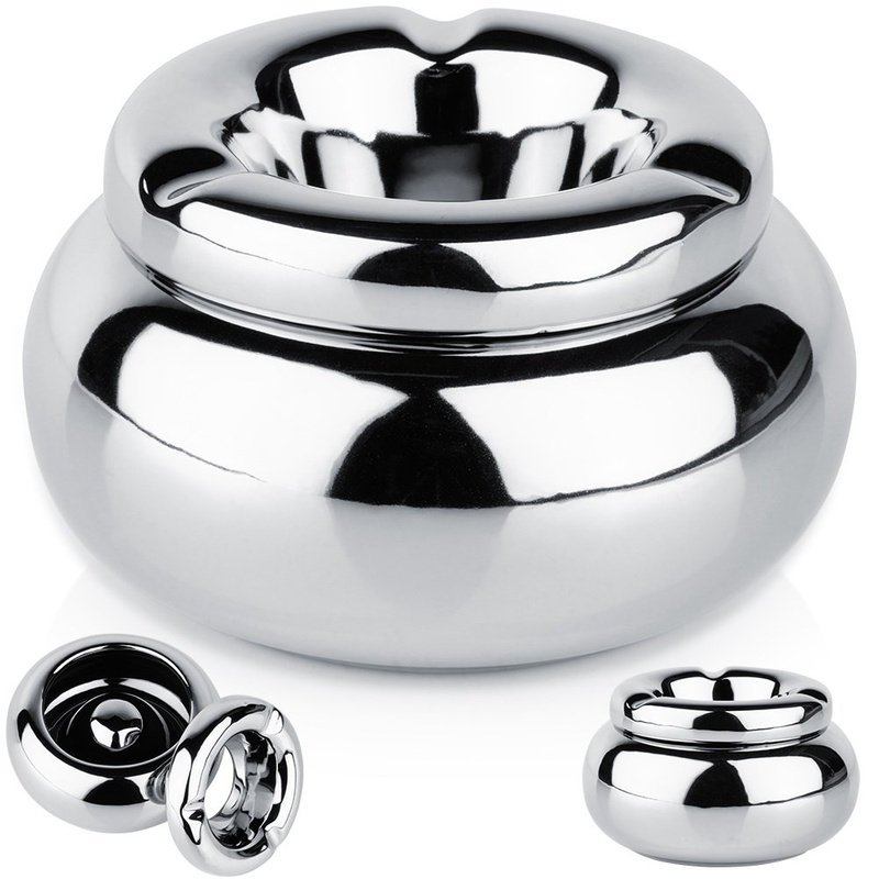 Ashtray Dolomite Silver Round 11 cm