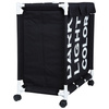 Laundry Basket on Wheels 3 Compartments 137 l