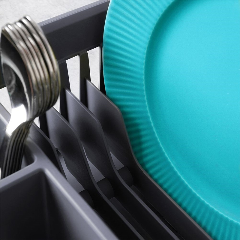 Dish Drainer Rack Gray 43.5x32x12 cm