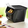 Vegetable Storage Container with Lid Black 12 l 3 pcs