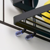 Shower Shelf Metal Black on Suction Cups 25x10x8.5 cm