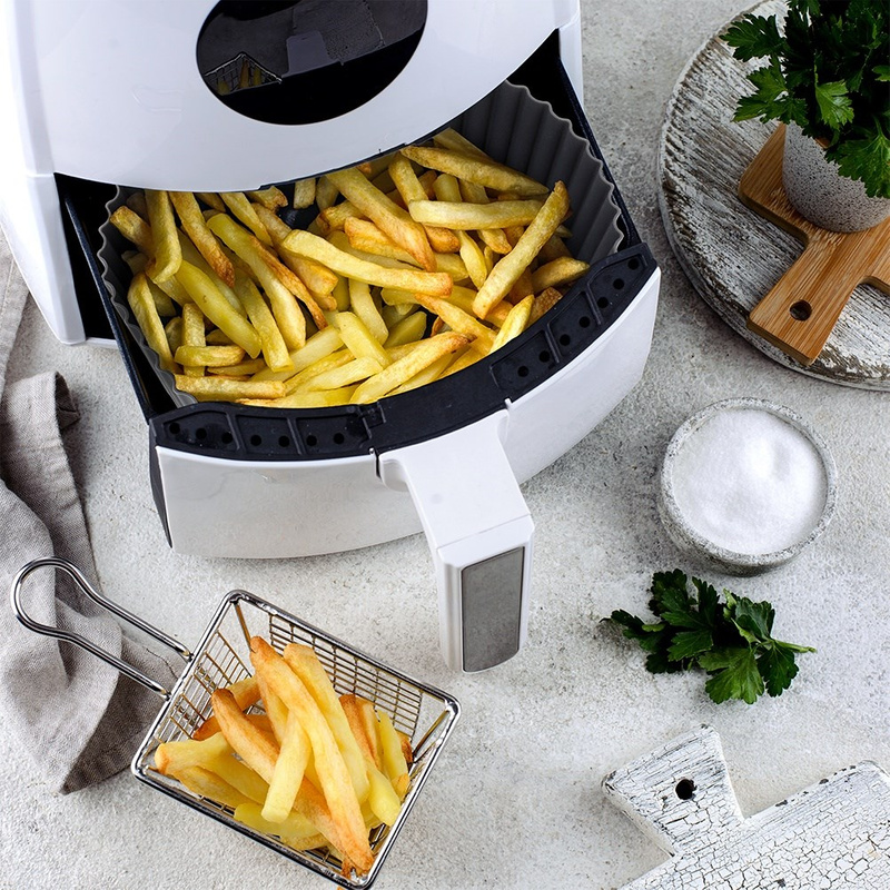 Air Fryer Liners Oil Free Silicone Gray 20 cm