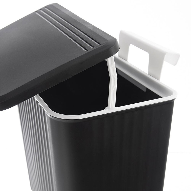 Hanging Trash Can Black 13 l
