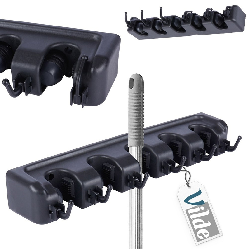 Broom Holder Black 5 Handles