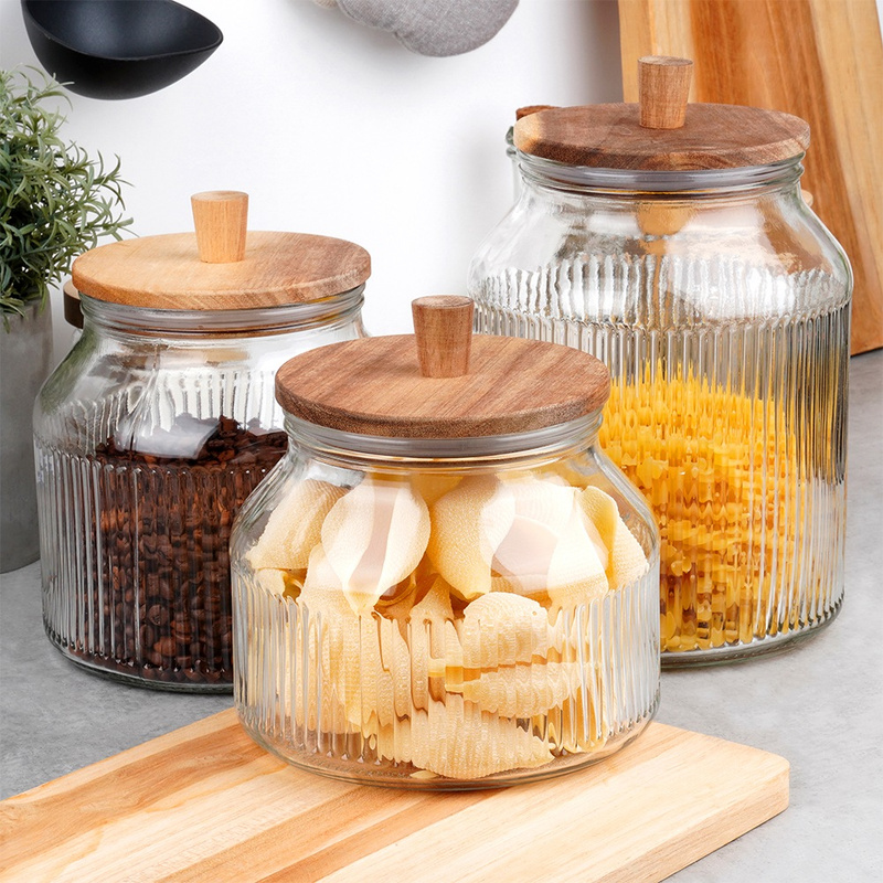 Dry Food Storage Container Glass with Lid and Gasket 2.2 l