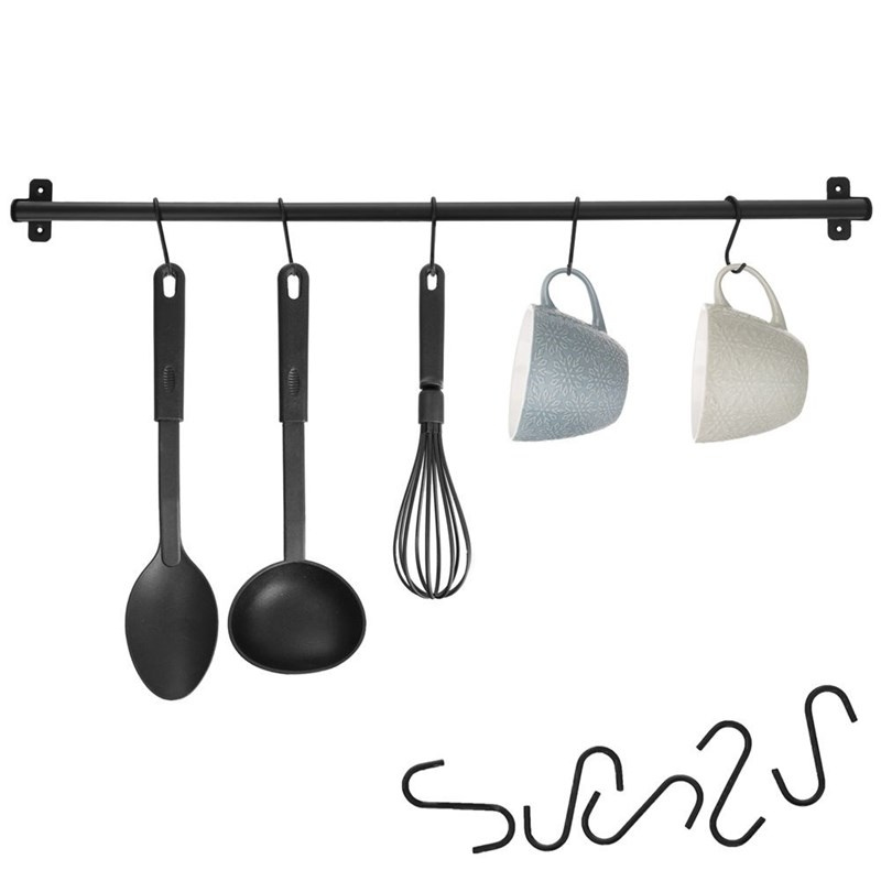 Kitchen Rail Metal Black RADKA 78.5 cm