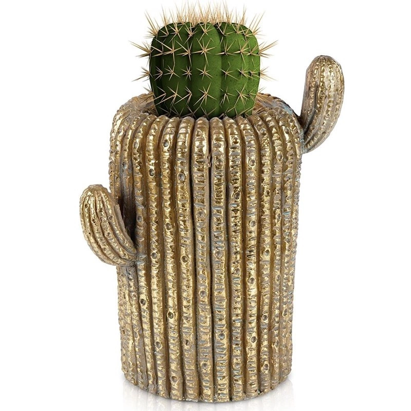 Plant Pot Gold Cactus 34.5 cm