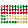 Christmas Baubles Unbreakable Red Green Gold 6 cm 60 pcs