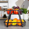 Fruit Basket Metal Black 2-Level