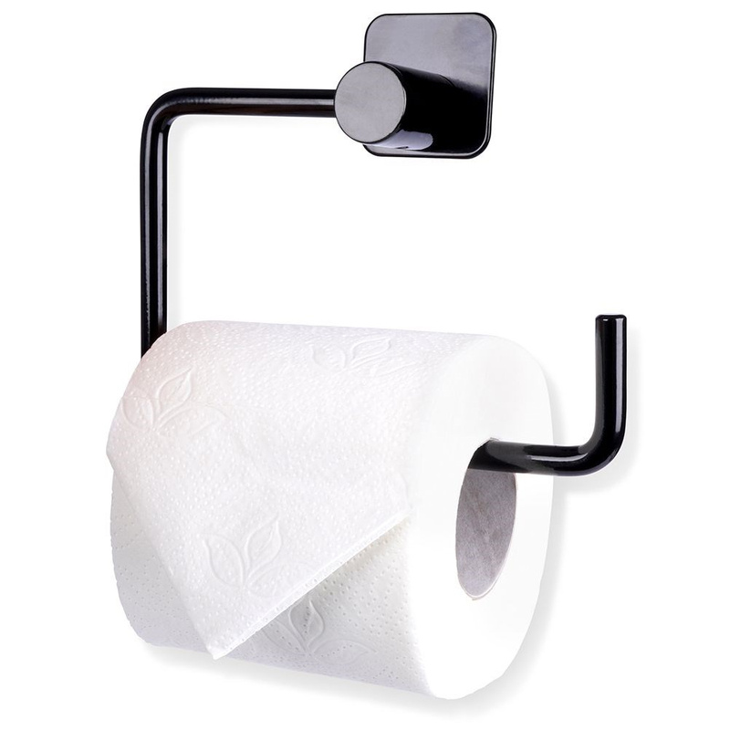 Uchwyt na papier toaletowy stalowy czarny 14,5 cm