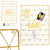 Wall Grid Metal Gold with 3 Clips 60x42 cm