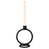 Candle Holder Aluminum Black 19 cm