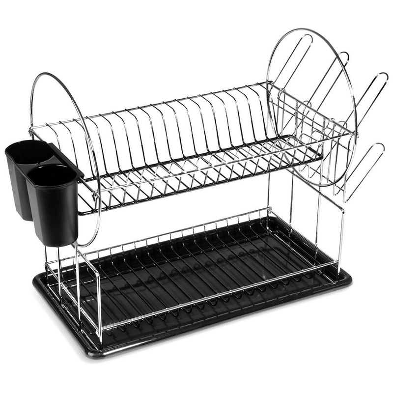 Dish Drainer Rack 2-Level Black ACER 50x23.5x36 cm