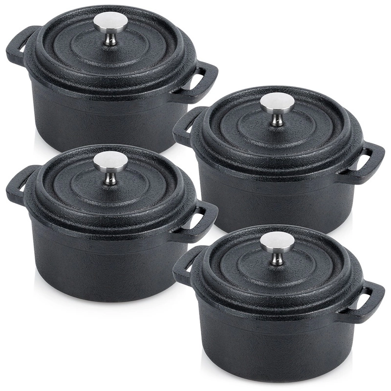 Garnek do serwowania z pokrywką żeliwny CAST LINE 10 cm, 250 ml, 4 szt.