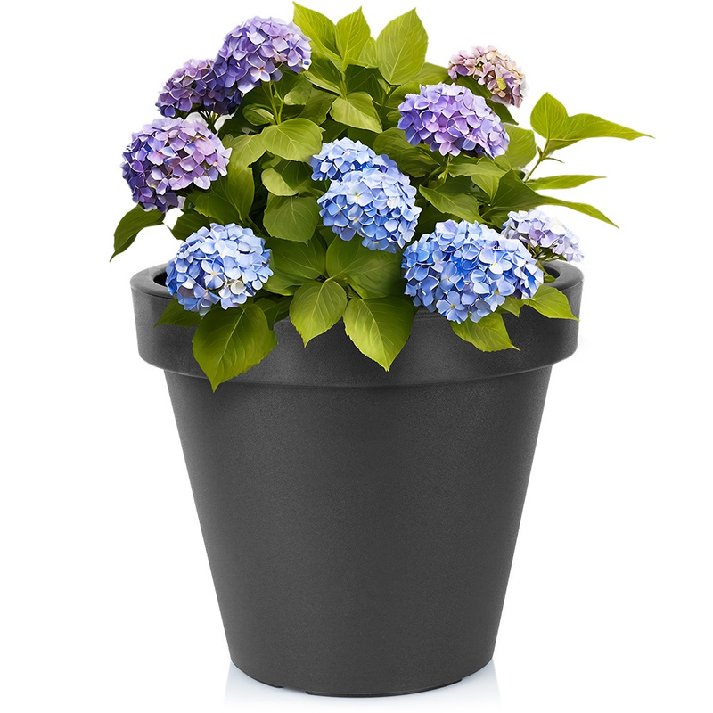 Doniczka ogrodowa plastikowa czarna okrągła 48 cm