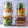 Food Container Glass with Bamboo Lid and Gasket Heat-Resistant Dish ARIZONA 1.4 l