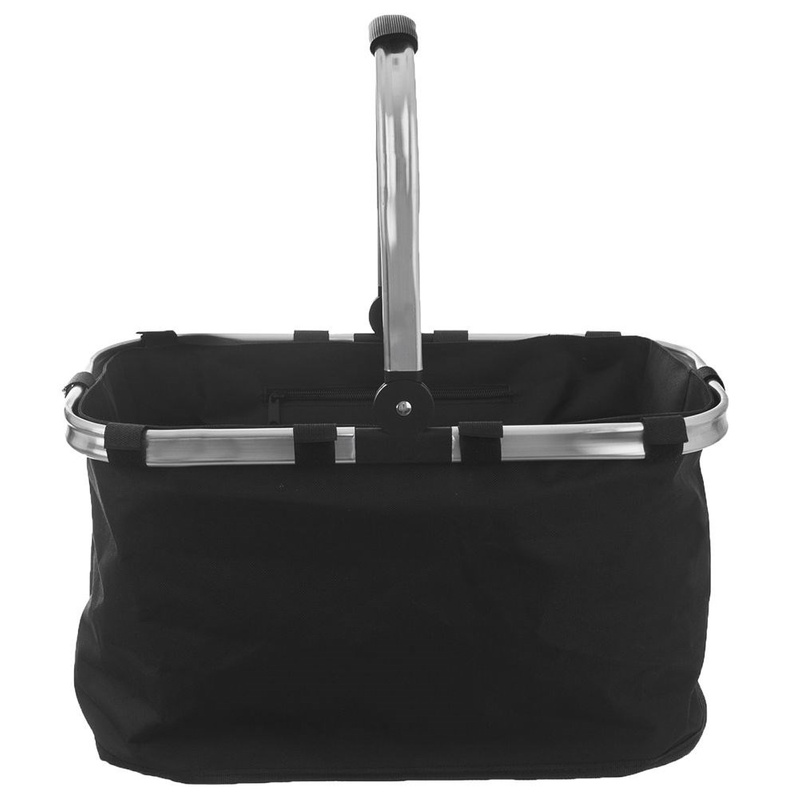 Shopping Basket Black Foldable 27 l