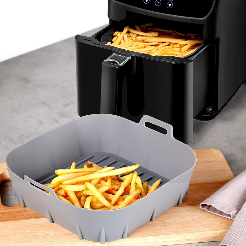 Air Fryer Liners Oil Free Silicone Gray 22 cm