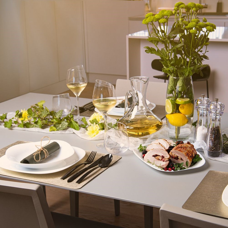 Serving Platter Glass White Rectangular 28x21 cm