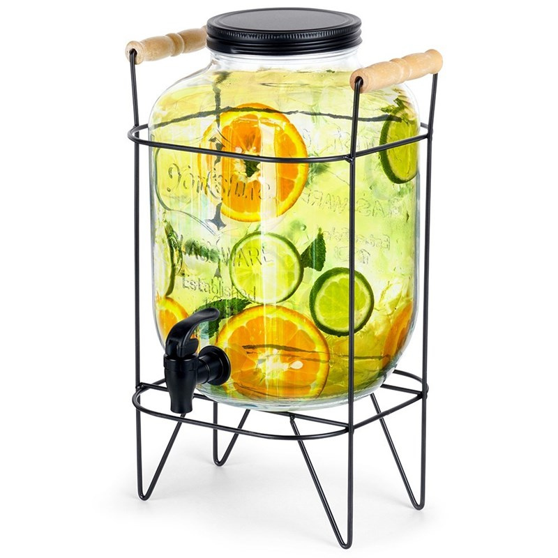 Dispenser with Tap and Stand Black 5.5 l