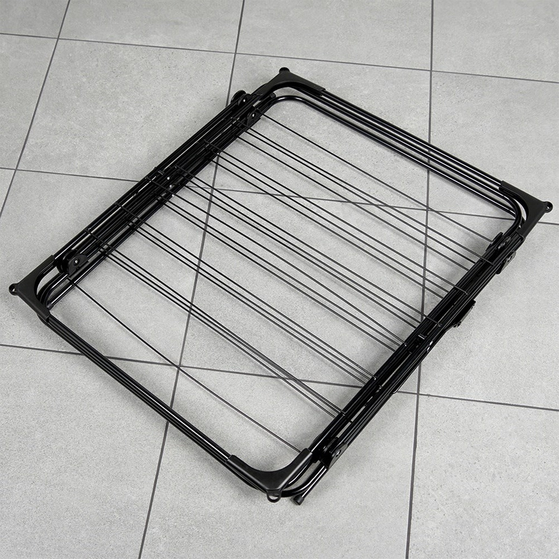 Suszarka na pranie metalowa czarna pionowa 61x58x136 cm