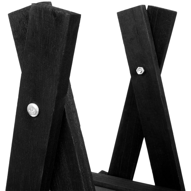 Plant Stand Wooden Black 3-Level 90 cm