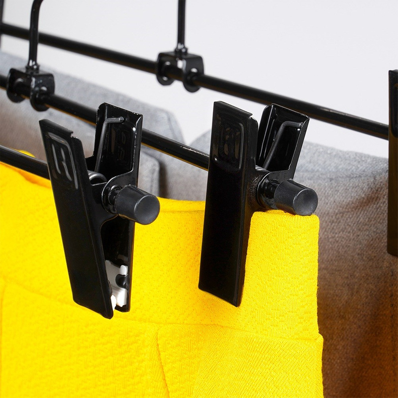 Trouser Hanger Metal Black with Clips 3 pcs