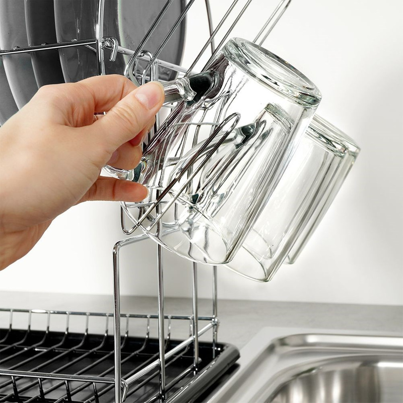 Dish Drainer Rack 2-Level Black ACER 50x23.5x36 cm