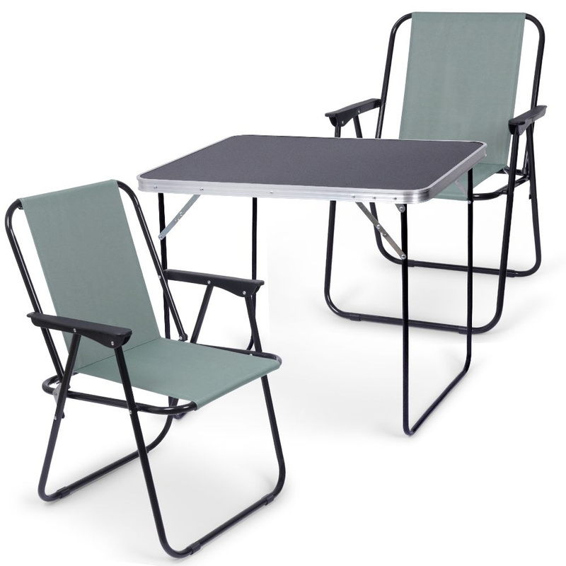 Camping Table and Chairs 3 pcs
