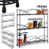 Spice Rack Metal Black 33.5x6.5x33.5 cm