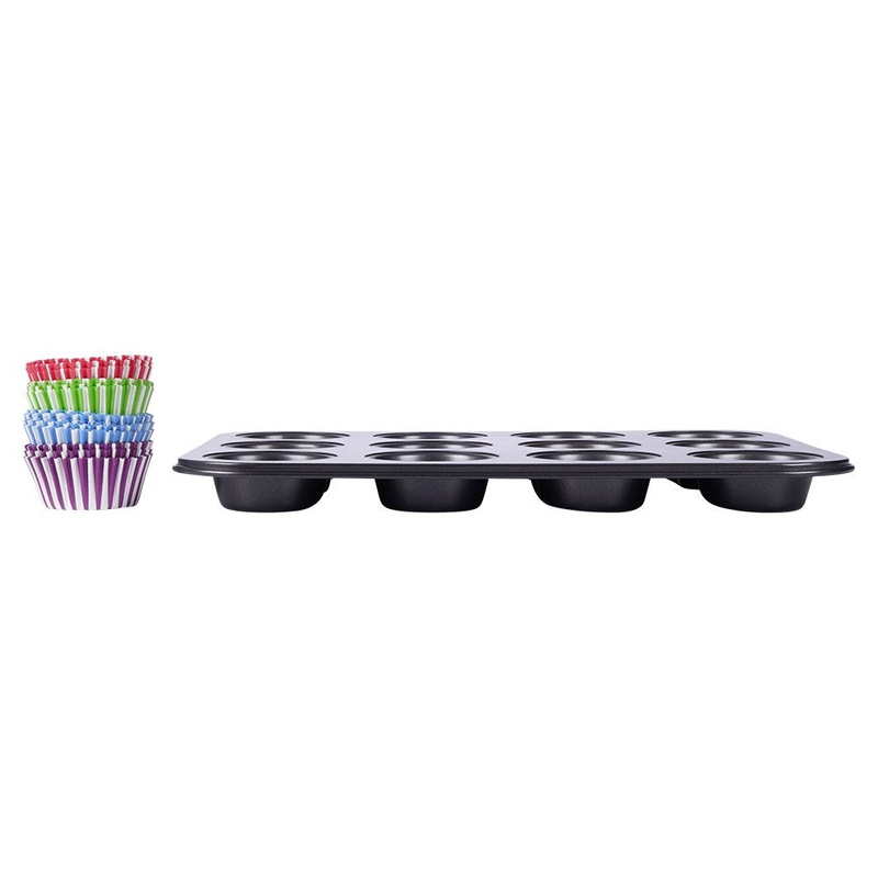 Muffin Tray with Cupcake Cases 13 pcs