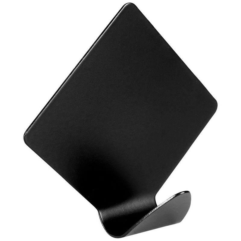 Haczyk wieszak samoprzylepny stalowy czarny 5x5 cm 4 szt.