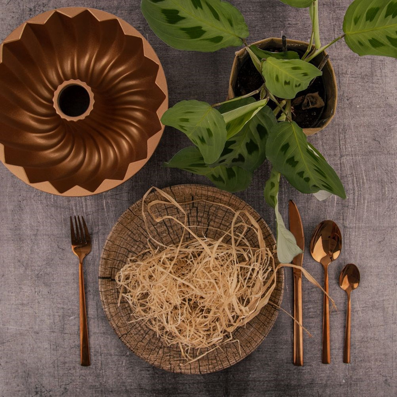 Cutlery Set Steel Copper for 6 People 24 pcs