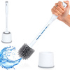 Toilet Brush Silicone with Stand and Liquid Dispenser White 40 cm