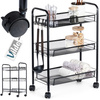 Storage Trolley Metal Black 3-Level