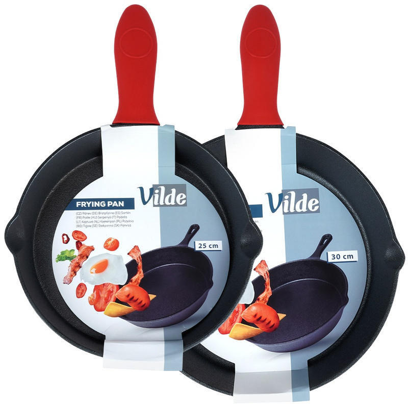 Frying Pan Set Cast Iron with Silicone Liner CAST LINE 25 / 30 cm 2 pcs